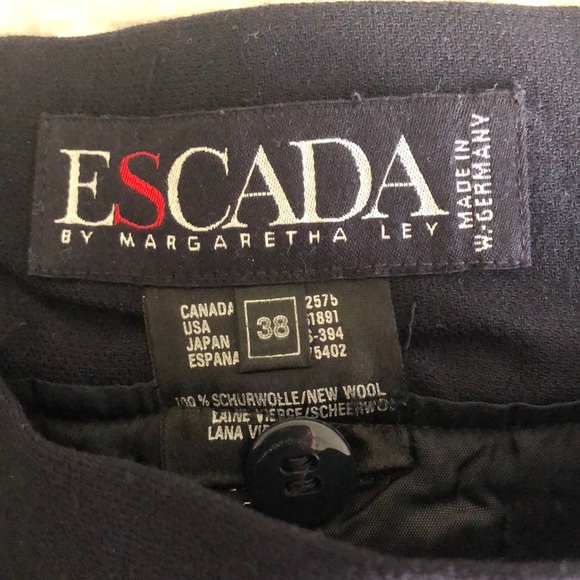 ESCADA Vintage Classic Navy Blue Knife Pleated Wool Gabardine Maxi Skirt - Picture 6 of 10